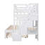 Lit simple superposé au dessus d'un lit double avec lit gigogne simple (blanc)-130120327