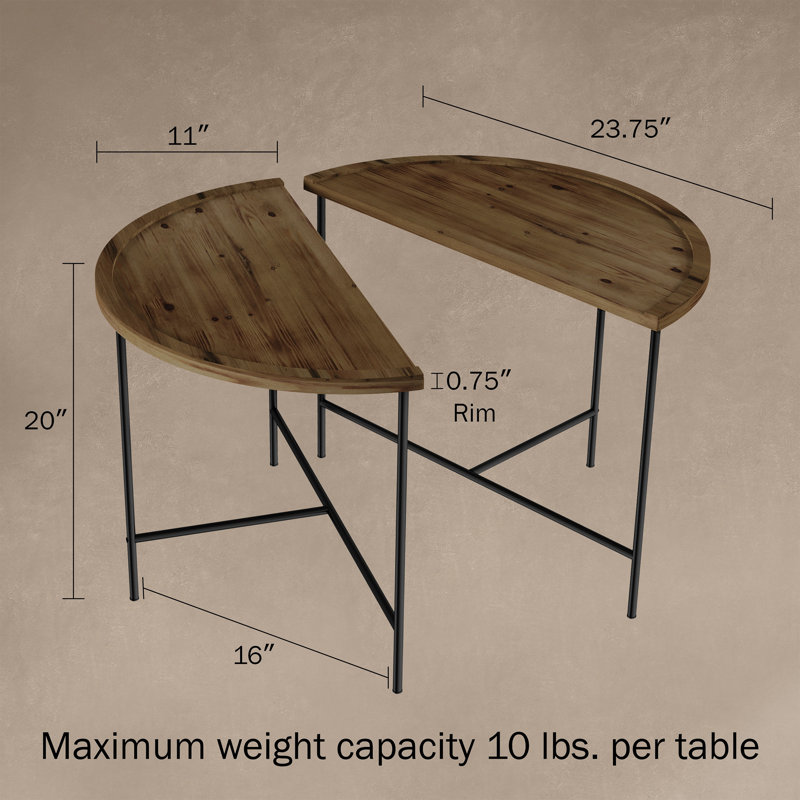 Tables basses en demi-lune 2 pièces Esma