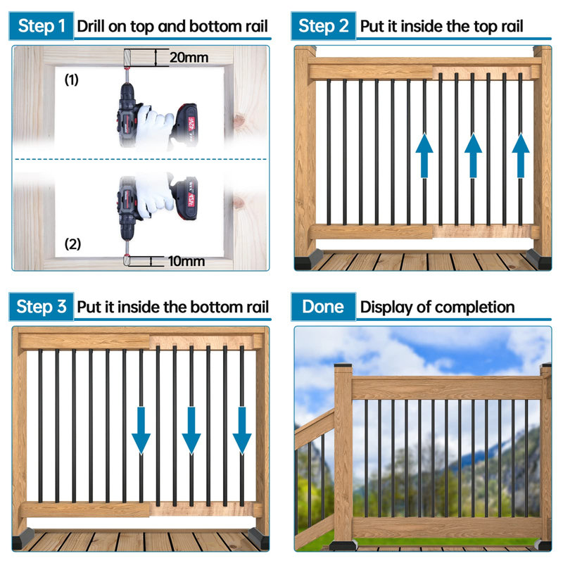 26" x 1" Deck Railing Set