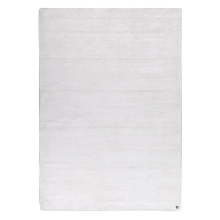 Shine Solid Colour Hand Woven Hand Loomed White Area Rug