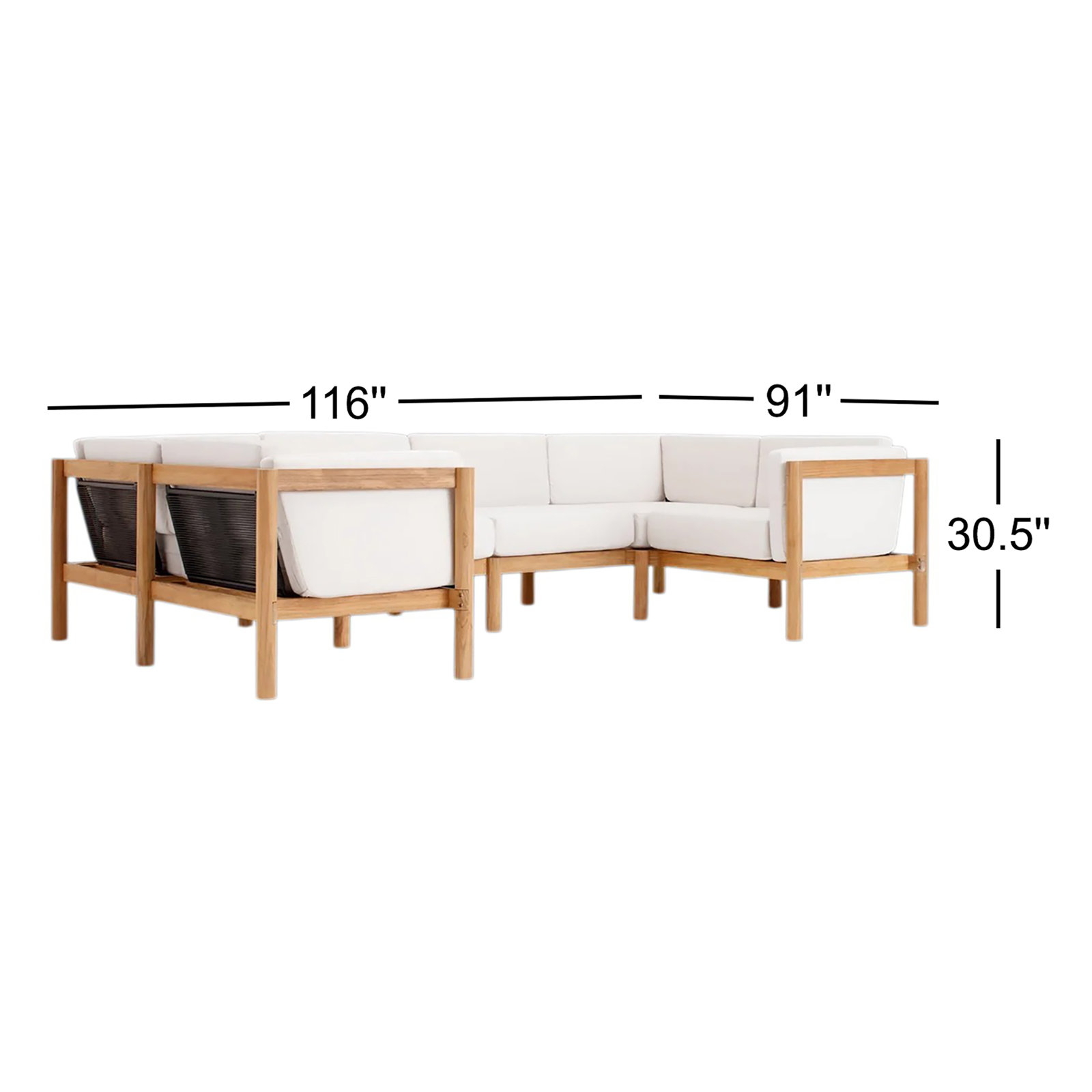Haven 116" Sunbrella® Patio Sectional, Sunbrella Canvas