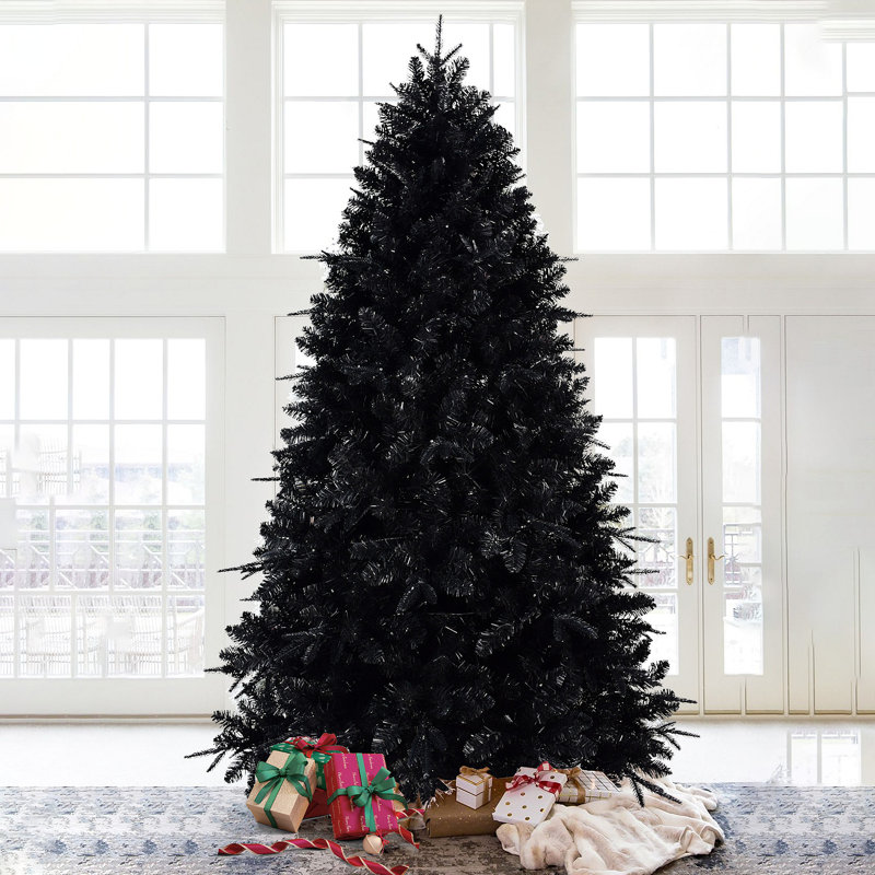 Arbre de Noël 6 pi avec 350 lumières DEL, arbre artificiel 1460 pointes PE + PVC pour décoration d'Halloween et des Fêtes, structure à charnières avec support en métal stable