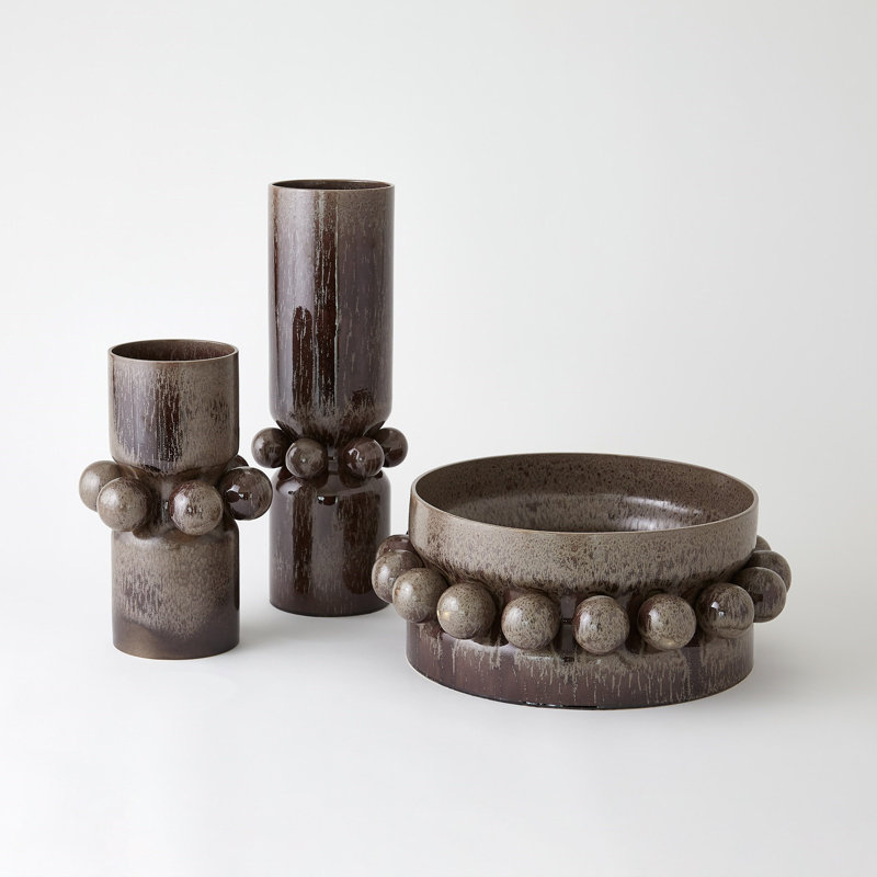Hera Handmade Ceramic Table Vase, Bronze, 20.75" H x 8" W x 8" D