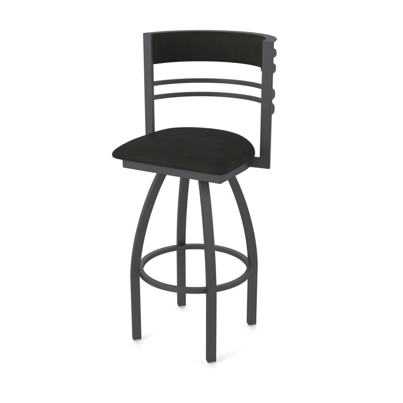 Hunter Swivel Stool, Tabouret de bar (siège d'une hauteur de 30 po), Étain, Vinyle - Espresso Canter