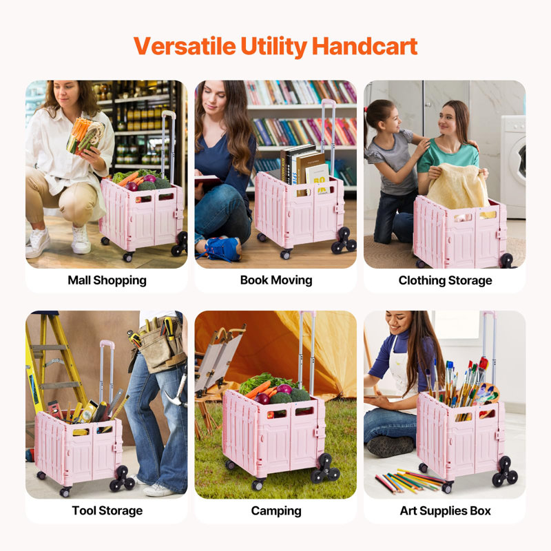 Chariot utilitaire pliable avec roues d'escalade