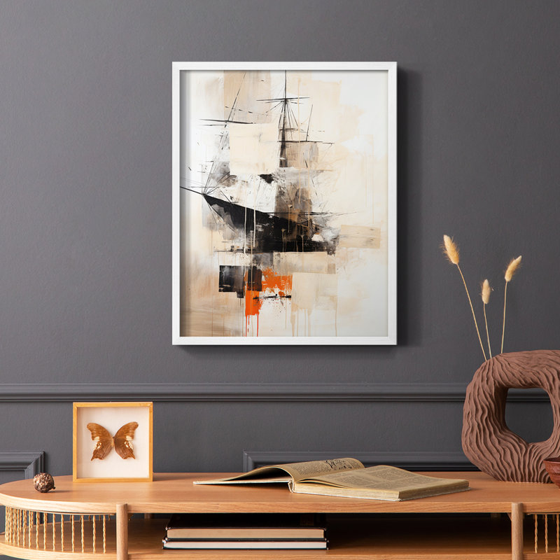 NAUTICAL Series CCCCL-XXV - Impression encadrée de qualité supérieure - Prêt à être accroché - Aucun clou requis, Blanc