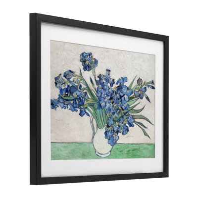Expressionist Iris Vase Framed Print Under Glass, design by 1x