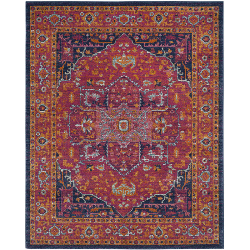 Tapis oriental orange / fuchsia Annette, Rectangle 12 pi x 18 pi