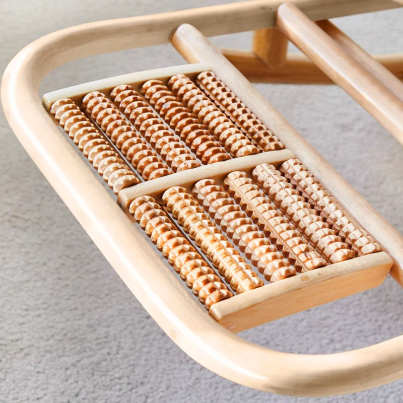 Chaise berçante manuelle en rotin naturel