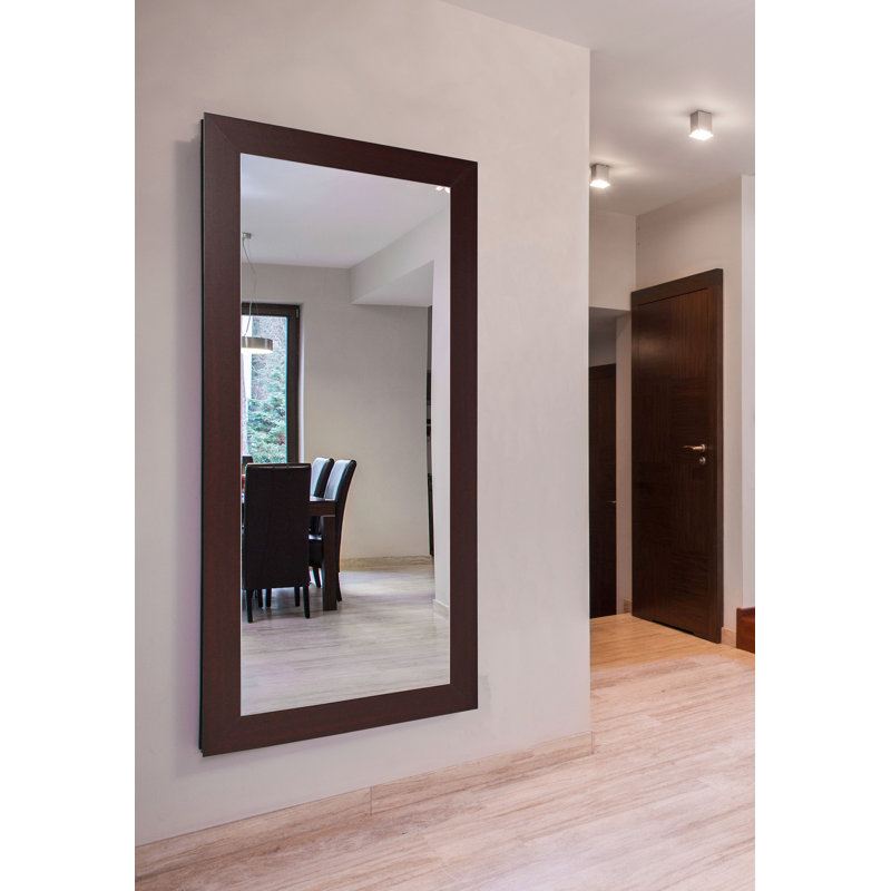 Golfe Flat Wall Mirror, 72" H x 39" W, Dark Mahogany