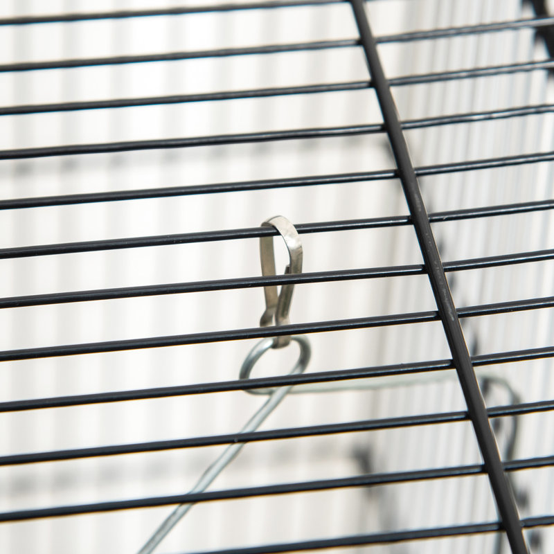 Cage à perroquet en métal de 45 pouces - Volière spacieuse avec support roulant amovible, emplacement de rangement et cage à oiseaux