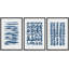 «Geometric Line Blue Brush Stroke Line Art Collage Abstract Patterns Modern Art Mid-Century Modern on Canvas», reproduction de 3 pièces-119461099-94434052-94434055