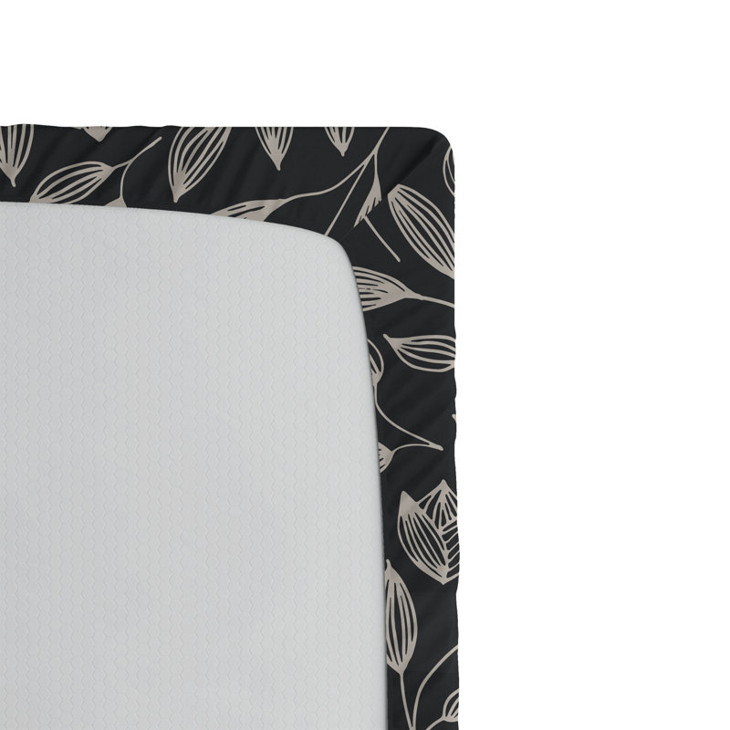 Drap-housse Ambesonne, Sépia foncé, chameau pâle / floral, Drap-housse de taille très grand