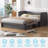 Murphy Bed Queen with Large Storage Drawer & USB Charging, Grey-997458258