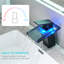 Robinet de lavabo de salle de bain à DEL 3 couleurs se transformant, bec cascade, mélangeur d'eau chaude et froide, robinet de lavabo à fixation sur comptoir à un trou et installation sur comptoir noir, luminaire