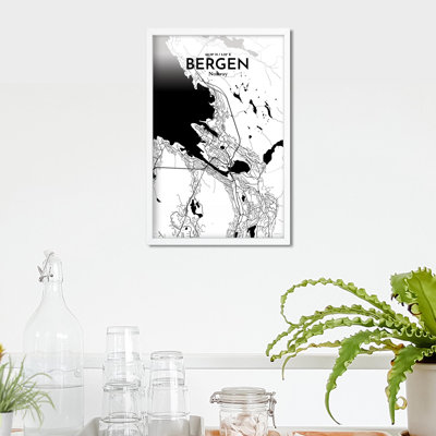 Bergen City Map Graphic Art