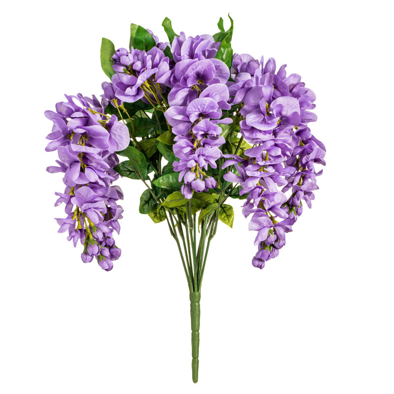Buisson artificiel en polyester 19 po avec tiges flexibles, buissons et sprays, Lavande