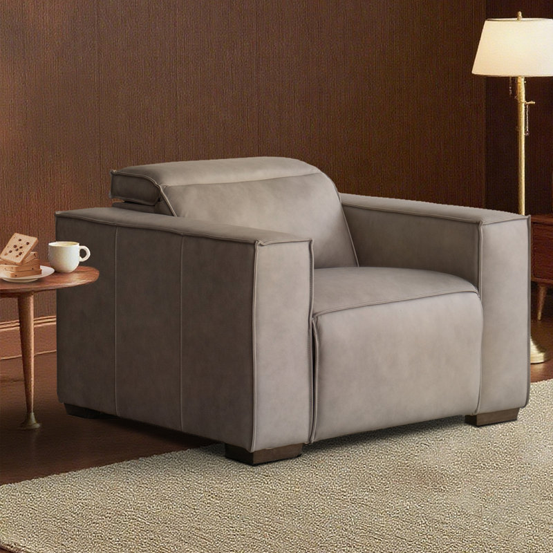 Canapé moderne modulaire, lin gris clair - revêtement de style cubique