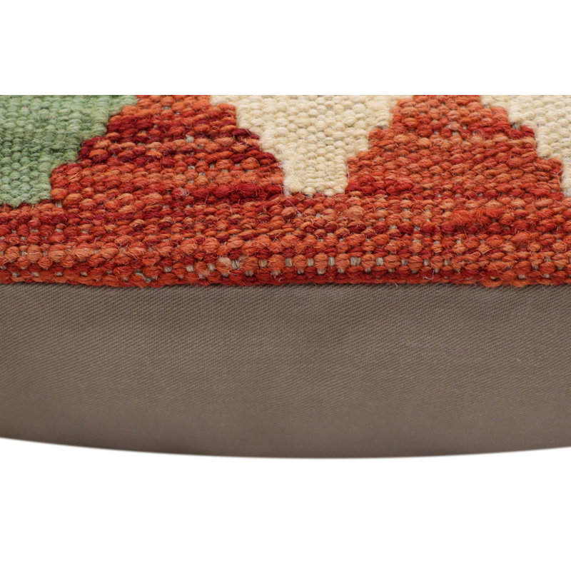Coussin rustique tissé à la main kilim Rustic Mcbride - 17 po x 18 po, H 18 po x l 17 po, Rouge / Jaune / Bleu