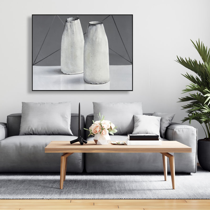 Vases - Toile de cuisine argentée encadrée pour la décoration intérieure