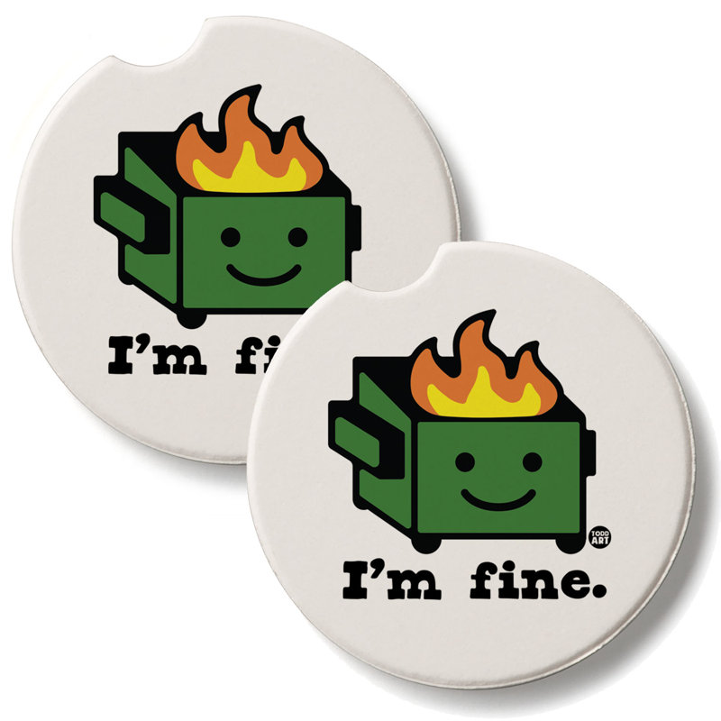 Fine 2 Pack Stone Car Coasters