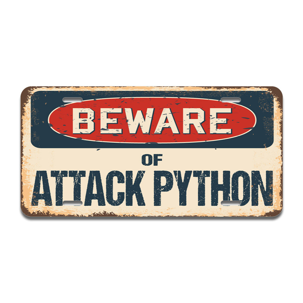 SignMission Beware of Attack Python Aluminum Plate Frame | Wayfair