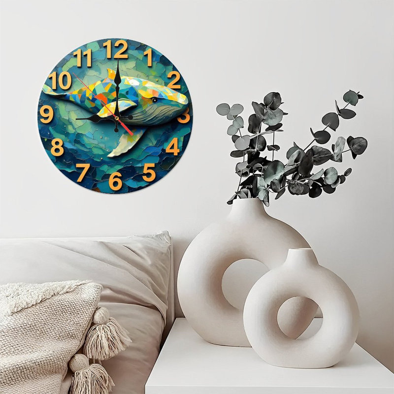 Whale Art Wall Clock