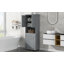 Armoire de salle de bain autoportante 70 po H avec panier à linge inclinable et système de rangement multiple-546676456