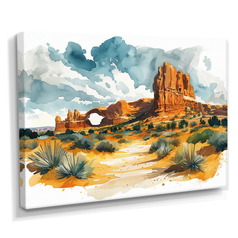 Décoration murale Arches National Park Desert Landscape I - Canyon, H 12 po x l 20 po x P 1 po, Toile tendue