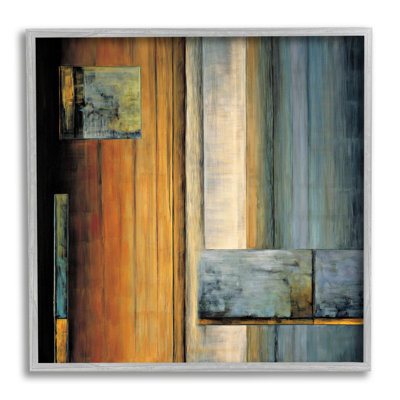Layered Shapes Orange White Blue - impression