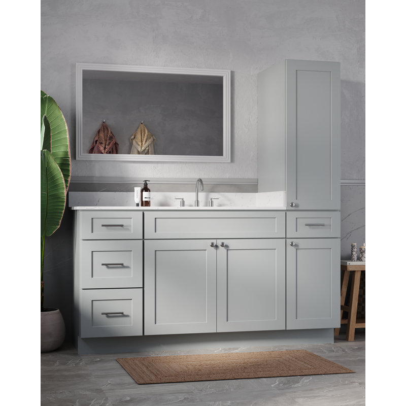 Ensemble de meuble-lavabo simple 66 po Disar, Gris