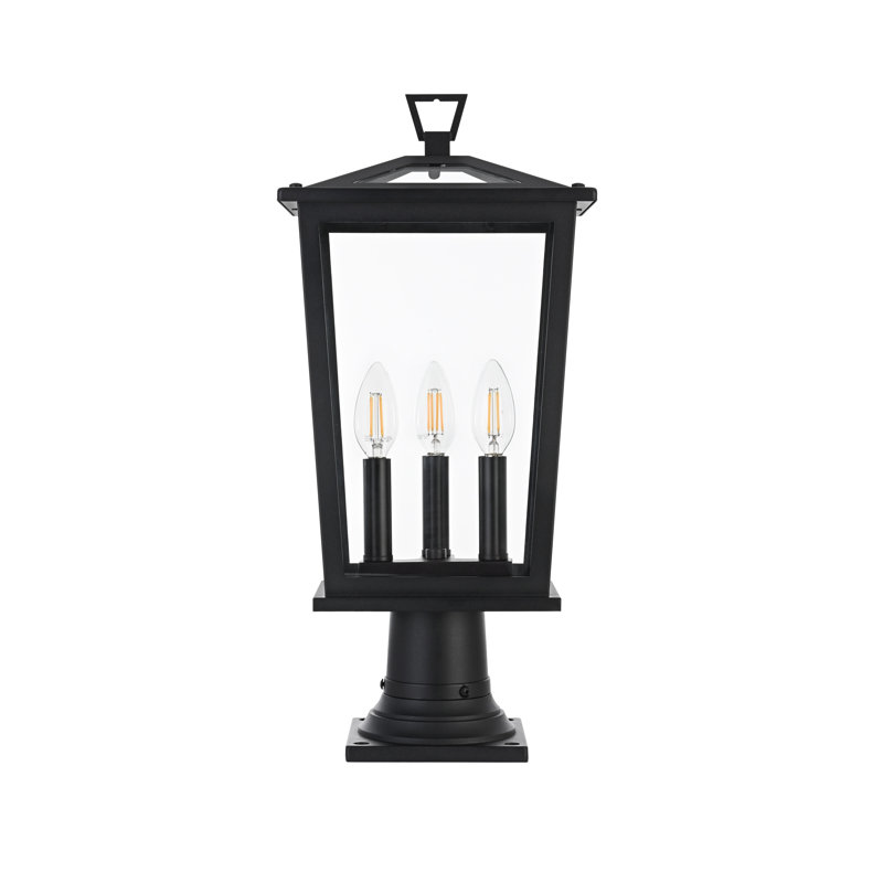 Lampadaire d'extérieur noir 9,45 pouces Jamila