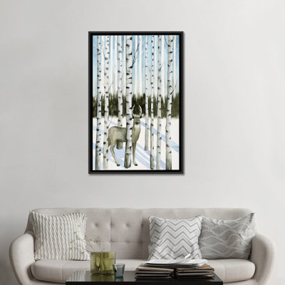 «Deer in Snowfall I» par Grace Popp - impression sur toile