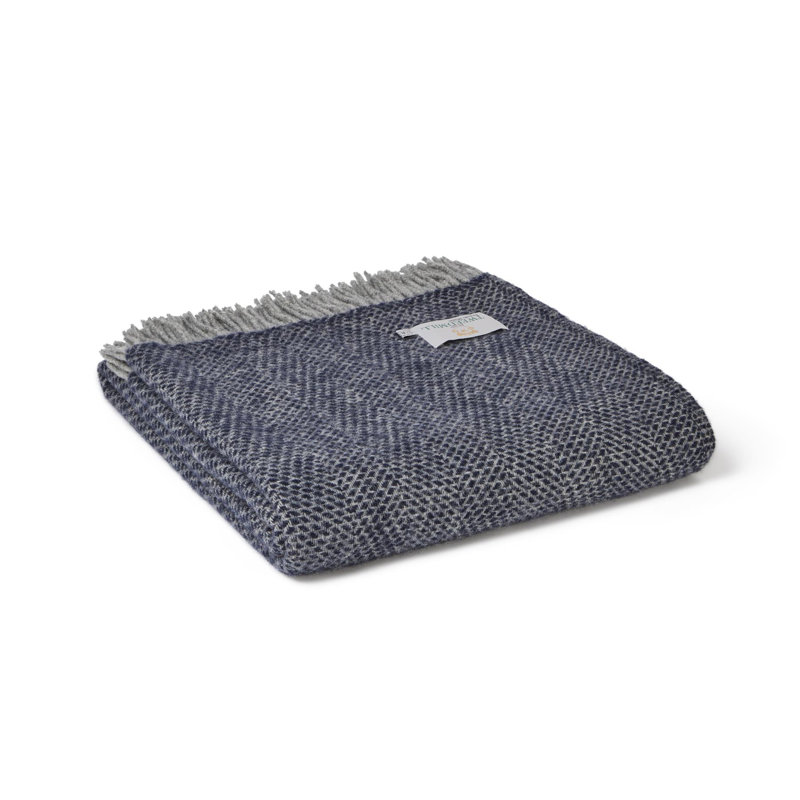 Throw Blanket, Navy Blue/Grey