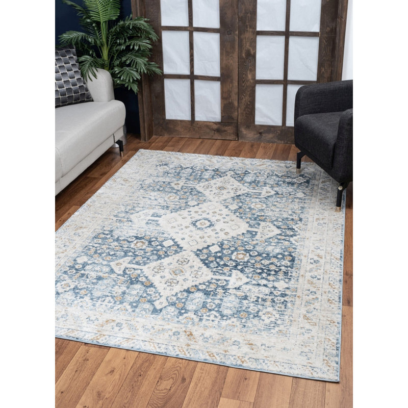Noble GC_GEN7003 Blue Area Rug, Runner 2'7" x 7'3"