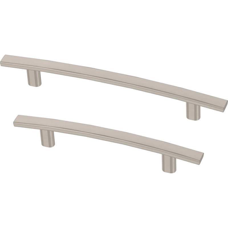 Ensemble de poignées pour barre d'armoire Subtle Arch, Nickel satiné, 3"