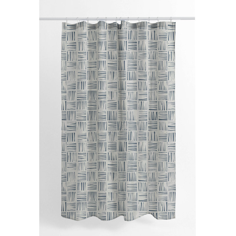 Lash Locked Ultra-Thin Lightweight Shower Curtain, Blue