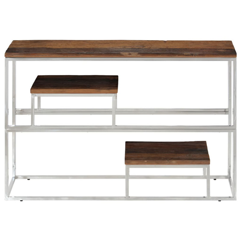 Ferndown 110cm Solid Wood Top Console Table, Silver