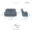 Causeuse inclinable manuelle en cuir fleur de qualité supérieure moderne de 64 po avec accoudoirs moelleux Kaniel-1250055991