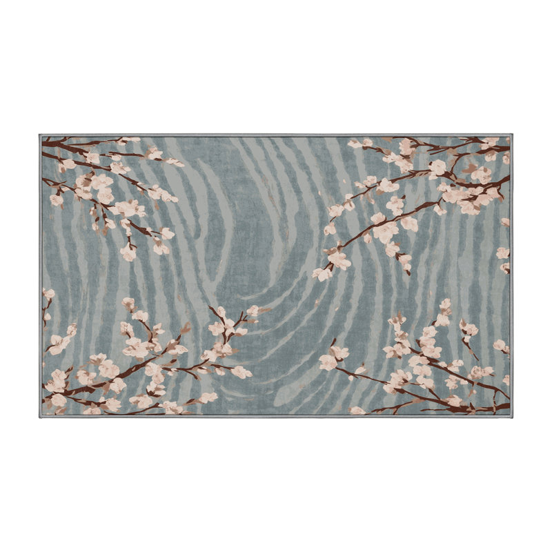 Machine Washable Gray Area Rug, Rectangle 6' x  9'