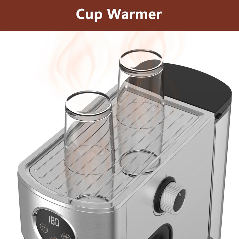 Machine à café en acier inoxydable avec réservoir d'eau amovible WHALL