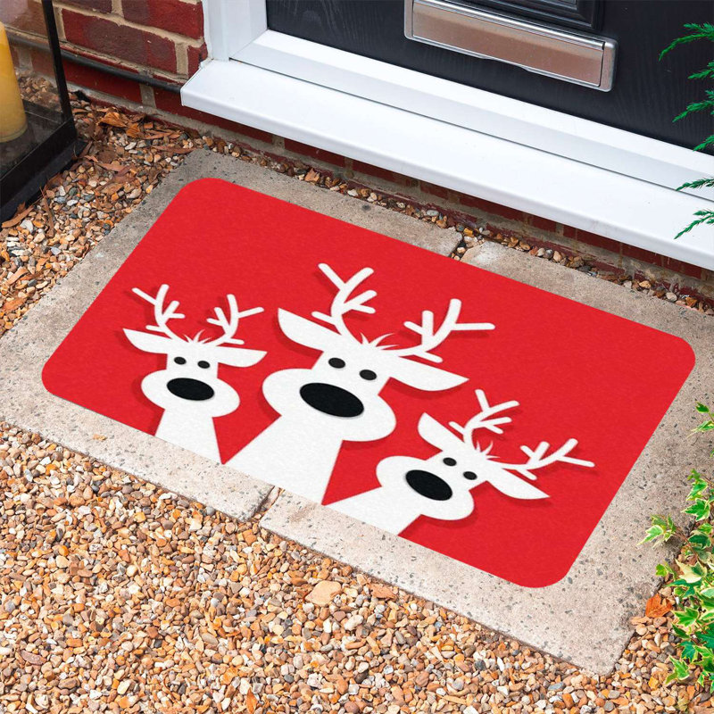 Paillasson en PVC durable pour Noël, 15,7 po x 27,6 po | Matériau 100% PVC, antidérapant | Conception festive des Fêtes, parfaite pour une utilisation intérieure et extérieure, facile à nettoyer, ajoute de la joie à votre entrée de maison