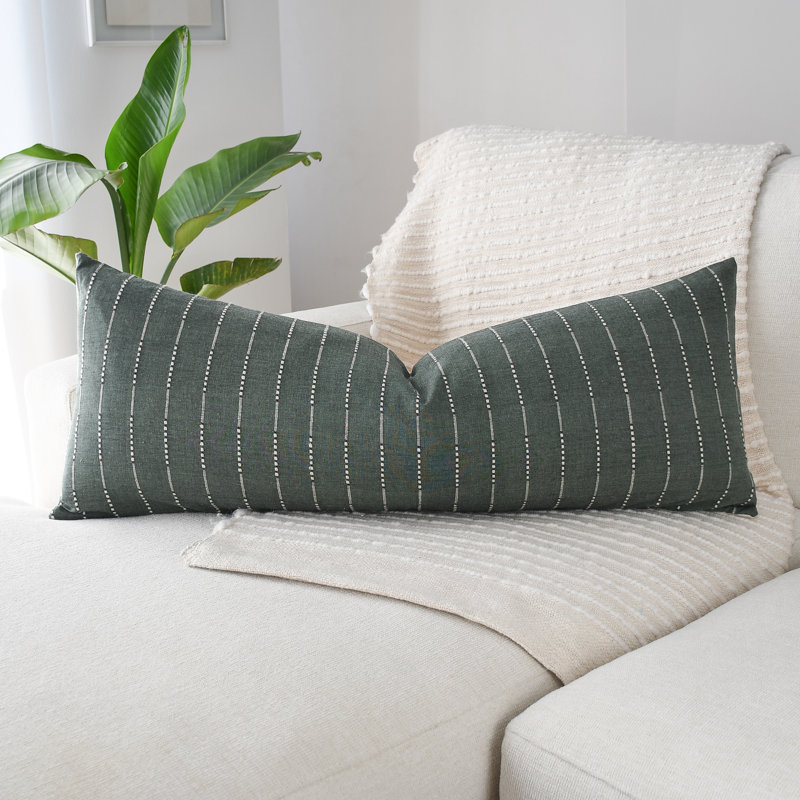 Thai Green Lumbar, Rectangle 12"H x 18"W, Green