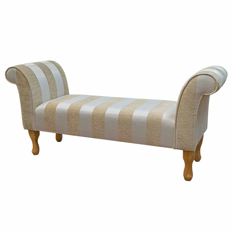 Upholstered Bench, Striped, 63.5 x 142 x 40.5cm