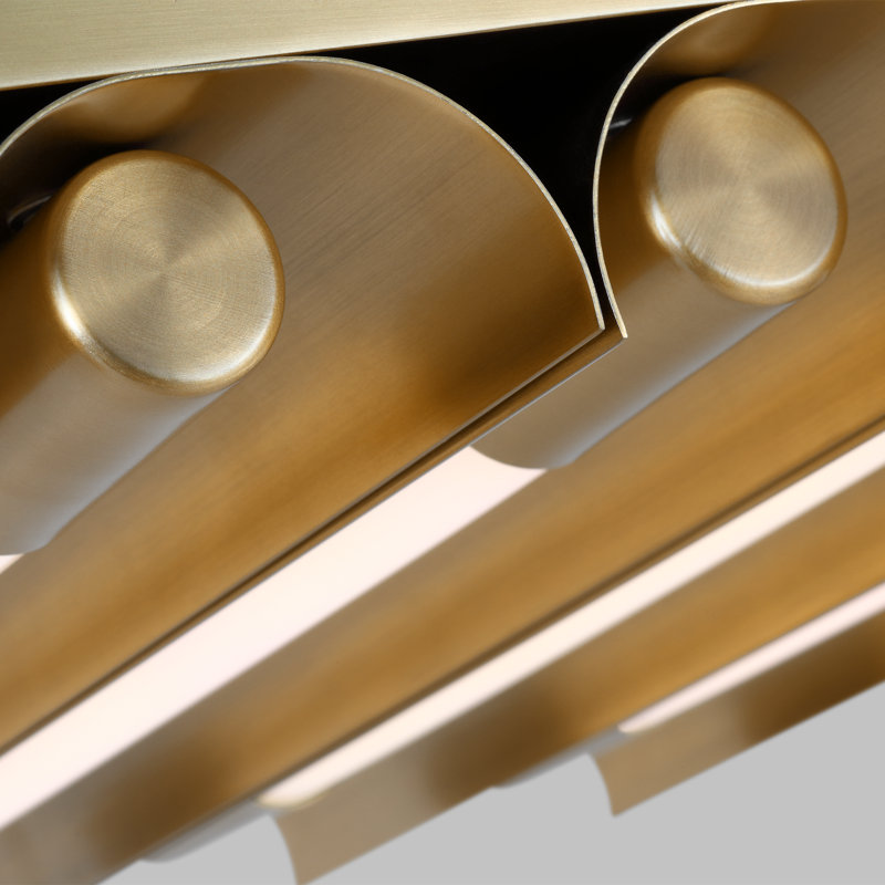 Acrylic LED Flush Mount, Burnished Brass