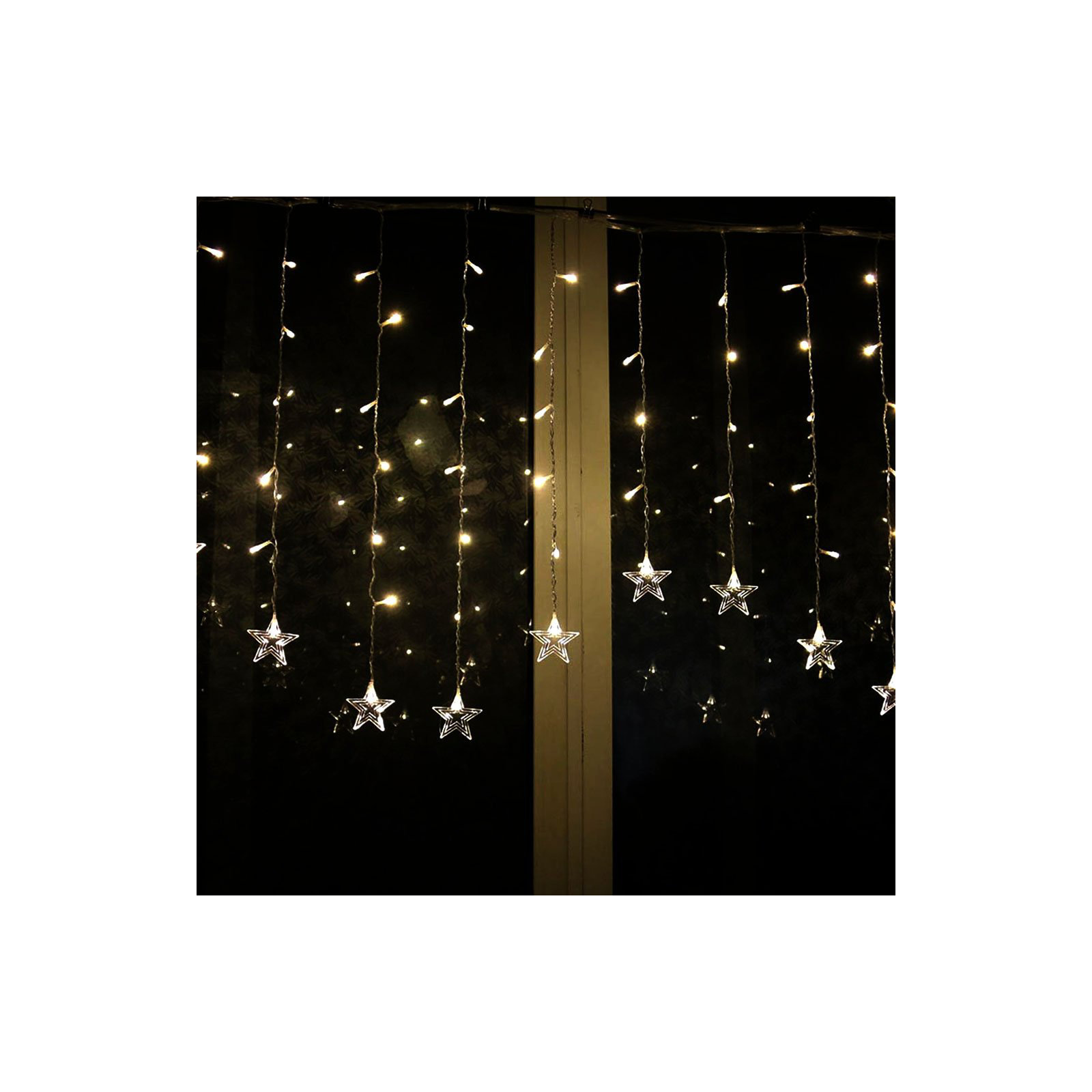 11.5FT 96LED Star String Lights, Warm