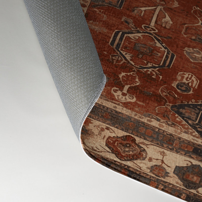 Tapis turc intérieur et extérieur brun, Rond 5 pi