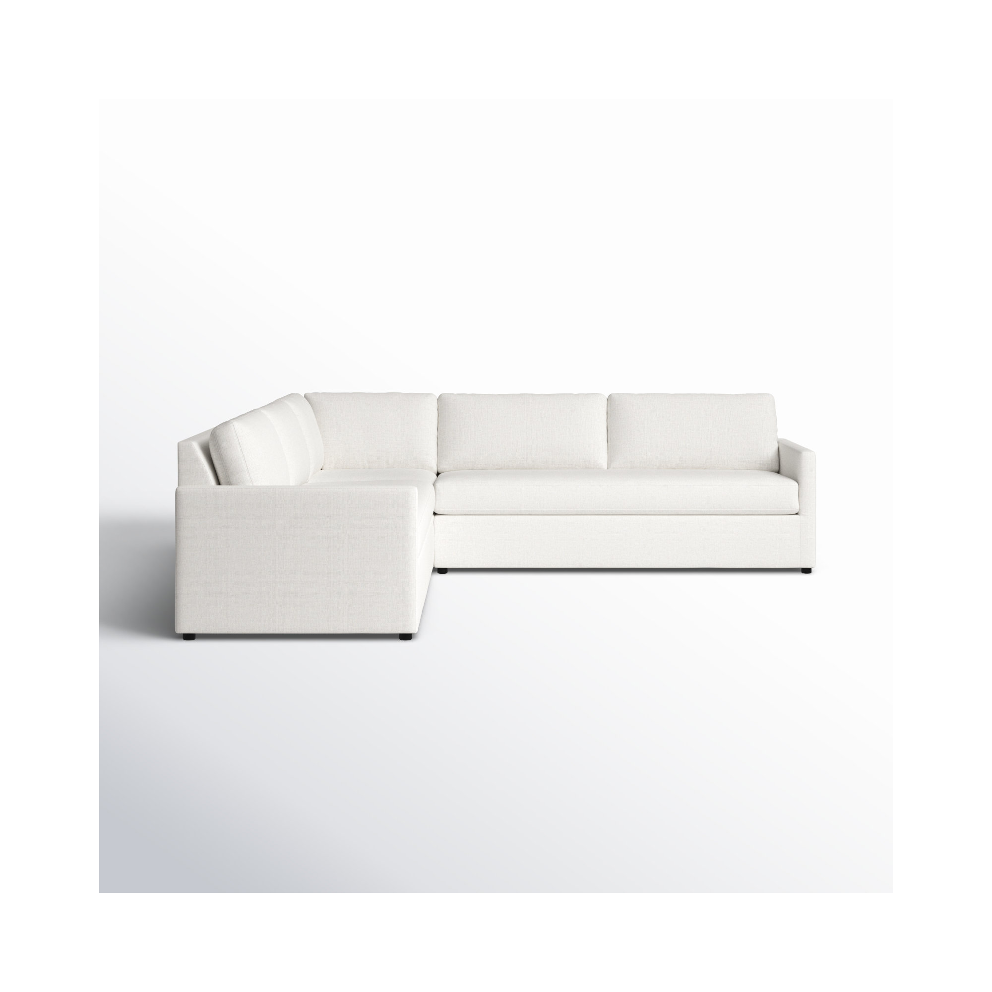 Damari 119" 3 - Piece Upholstered Corner Sectional , Drusky Moonglow Sustain® Basketweave