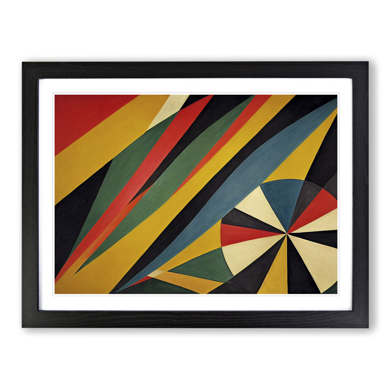 Neat Modern Abstract Art - Single Picture Frame Print, 46cm H x 64cm W, Black