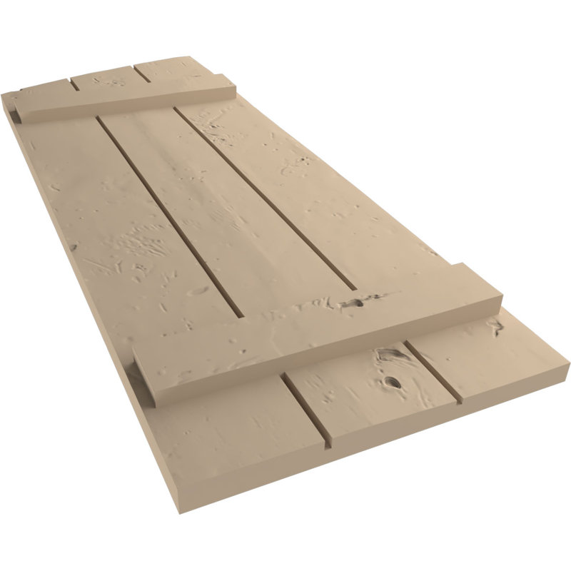 Timberthane avec planche à nouer et volets elliptiques, Texture de pin noueux / brun clair apprêté, 16", H 30 po x l 16,5 po